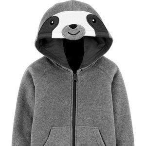 Sloth Zip-Up Fleece Hoodie Toddlers